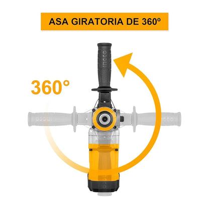 ROTOMARTILLO INGCO SDS PLUS 1050W – 4.5 J + MALETÍN + CINCELES