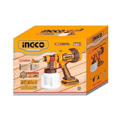 PISTOLA PARA PINTAR INALÁMBRICA INGCO 20V + ACCESORIOS